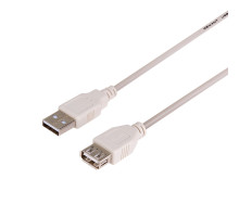 Кабель USB (шт. USB A - гн. USB A) 1.8 метра, серый REXANT