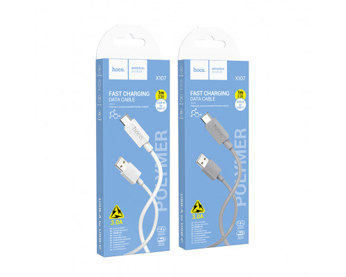 Дата-кабель HOCO X107 Favor charging data cable Type-C (белый)