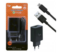 Сетевое зарядное устройство LP S40m QC3.0 5V/3.1A 1USB + кабель Micro 1м Black