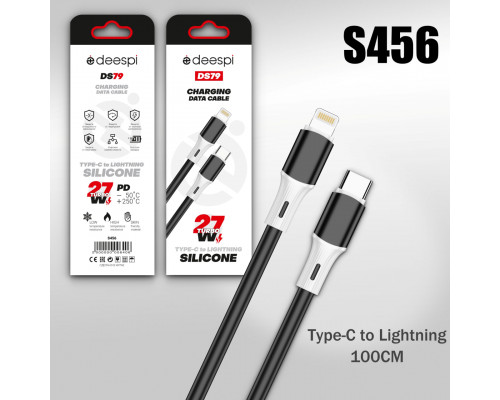 Кабель USB DS79 Type-C-L 27W 1000mm силиконовый (Black)