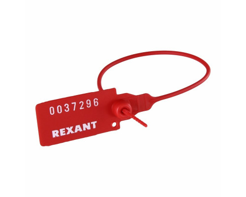 Пломба пластиковая номерная 220 мм красная REXANT