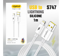 Кабель USB UG08 Lightning силиконовый в упаковке 1000mm White