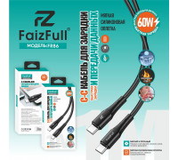 Кабель для телефона FaizFull FR84 C-C (1м 60W) огнеупорный ,мягкий силикон