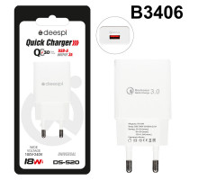 СЗУ 5V/3,1A Deespi S20 1USB 18W White (B3406)