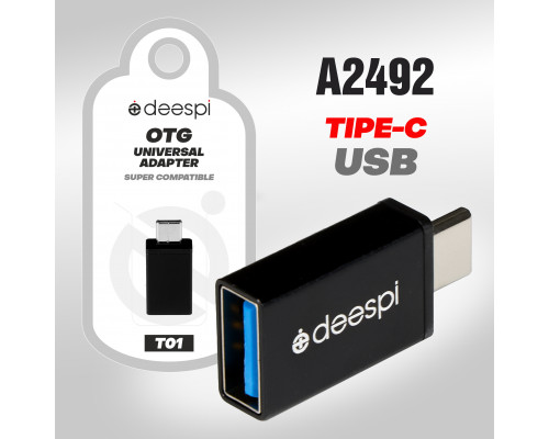 OTG переходник deespi T01  Type-C на USB Metal (black)