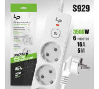 Сетевой фильтр-удлинитель Live-Power LP5165 6р. С/З 16А с выкл. 5м (white)