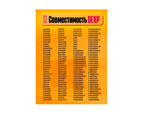 Пульт универсальный RM-L1325 для телевизоров DEXP/DNS/DOFLER