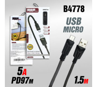 Кабель USB MRM MR97m Micro 1500mm (Black)