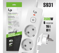 Сетевой фильтр-удлинитель Live-Power LP5170 6р. С/З 16А с выкл. 8м (white)