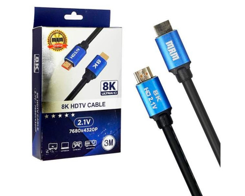 Кабель HDMI 8K 2.1 high speed 3м (силиконовый)