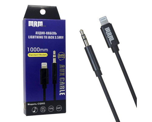 Аудио-Кабель deespi CQ003  Lightning на Audio aux 1м (black)
