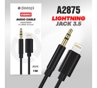 Аудио-Кабель deespi CQ003  Lightning на Audio aux 1м (black)