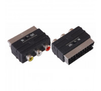 Переходник шт. SCART-3RCA+гн.SVHS с переключателем