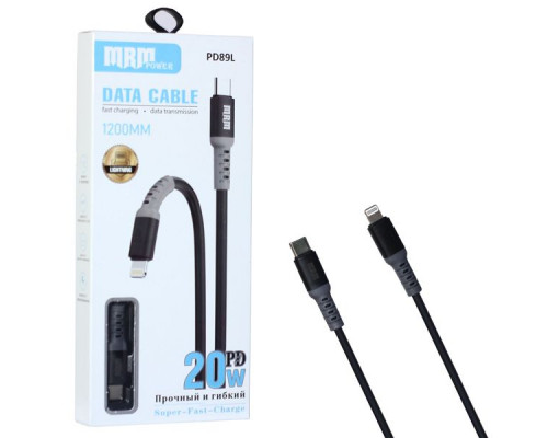 Кабель USB MRM PD89L Type-C-L 3.1A 20W 1200mm (Black)