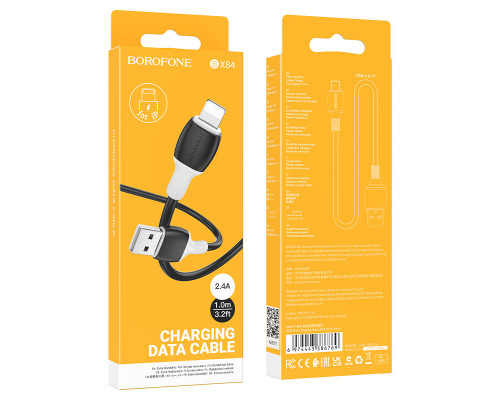 Кабель Borofone BX84 Rise iPhone 2.4A, 1m (черный)
