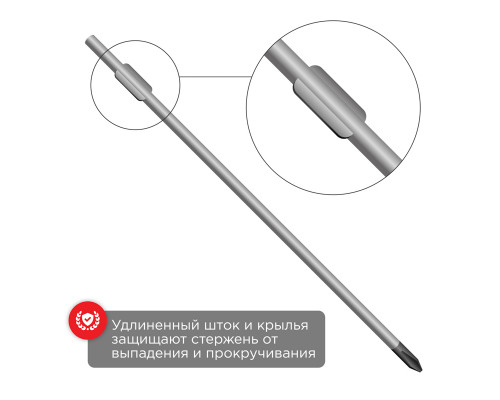 Отвертка шлицевая SL 3х75 мм, двухкомпонентная рукоятка REXANT