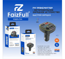 FM модулятор+АЗУ FS26 3.0A, (18W) Bluetooth 5.0+EDR USB-C