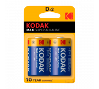 Батарейка Kodak MAX LR20 D BL2 Alkaline 1.5V (2/20/100/3200)