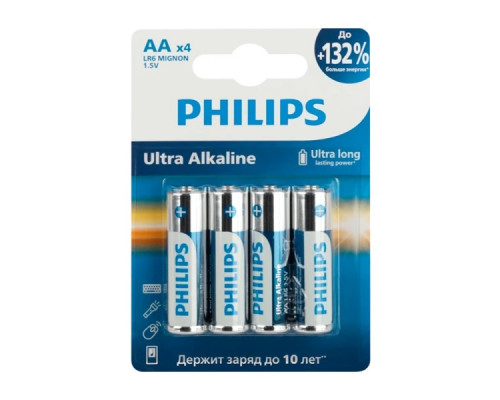 Батарейка Philips ULTRA LR6 AA BL4 Alkaline 1.5V (4/48/960)