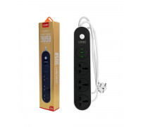 Сетевой фильтр LDNIO 3розетки 10А, с 3USB 5В;3,1А;1,6м