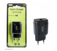 СЗУ 5V/3,1A MRM S30 1USB 18W Black Fast charging (B3407)