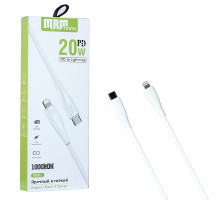 Кабель USB MRM PD91L Type-C-L 3.1A 20W 1000mm (White)