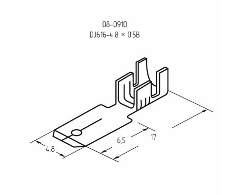 Клемма плоская штекер 4.8 мм 0,5-1.5 мм² (РП-п 1.5-(4.8)) REXANT