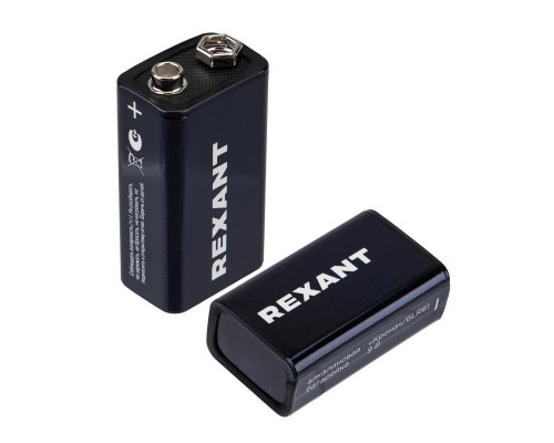 Батарейка алкалиновая 6LR61 Крона 9В блистер 1 шт. REXANT