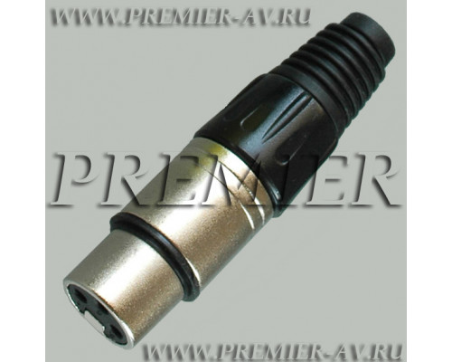 Разъем XLR 3P "гн" металл цанга на кабель, черный